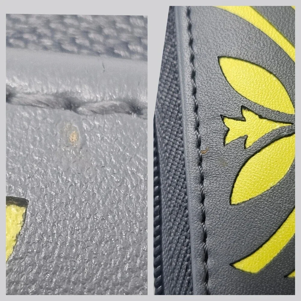 Vera Bradley Laser Cut Wallet Moonless Night Faux Leather Gray Yellow Zip Around - Picture 6 of 11